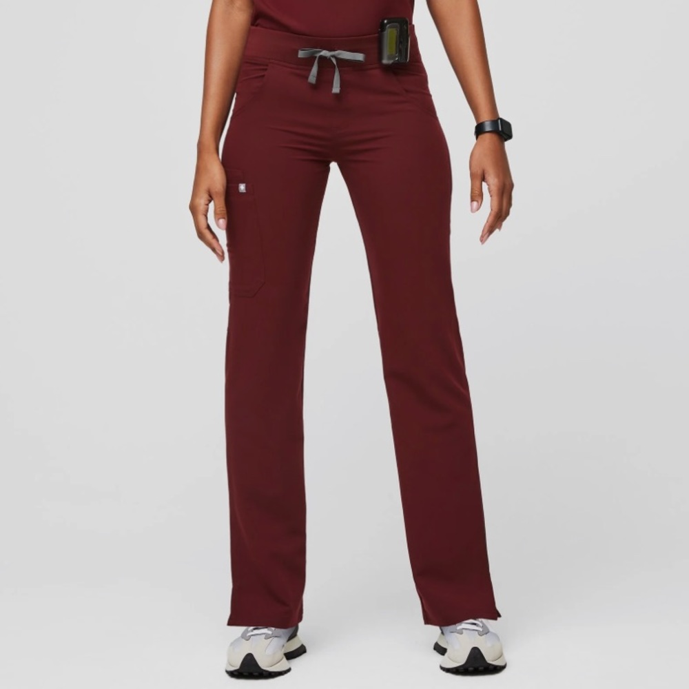 FIGS Kade Cargo Scrub Pants burgundy